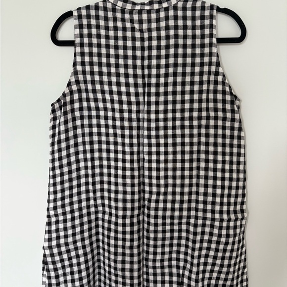 Eileen Fisher 100% organic cotton Black and White Checkered Sleeveless Top - Picture 4 of 5